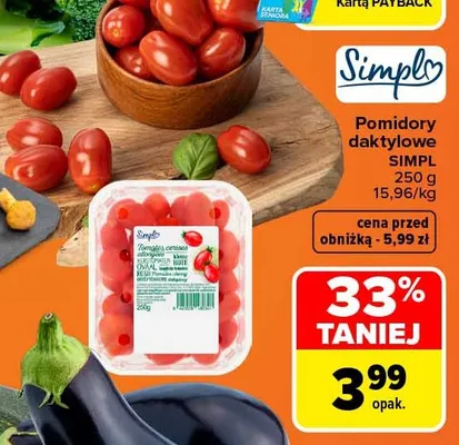 Pomidory daktylowe Simpl promocja w Carrefour Market
