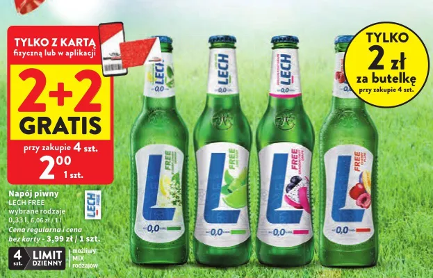 Napój piwny bezalkoholowy Lech Free Cherry Plum promocja w Intermarche