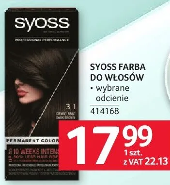 Farba do włosów Syoss promocja w Selgros