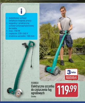 Elektryczna szczotka do czyszczenia fug ogrodowych Ferrex promocja w Aldi