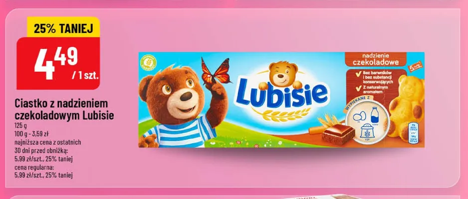 Ciastko z nadzieniem czekoladowym Lubisie promocja w POLOmarket