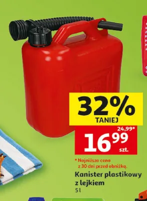 Kanister plastikowy z lejkiem promocja w Auchan