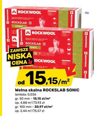 Wełna skalna ROCKWOOL ROCKSLAB SONIC gr. 50mm promocja w Bricomarche