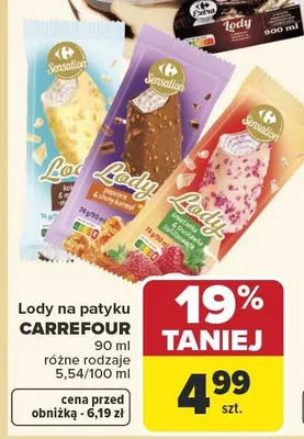 Lody na patyku promocja w Carrefour