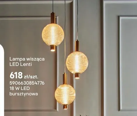 Lampa wisząca LED Lenti 18W bursztynowa promocja w Castorama