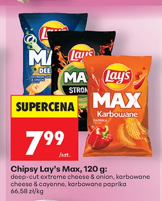 Chipsy Lay's Max karbowane cheese & cayenne promocja w Biedronka