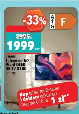 Telewizor 50" DREAME Vivid QLED 4K TV Q100 czarny promocja w Biedronka Home
