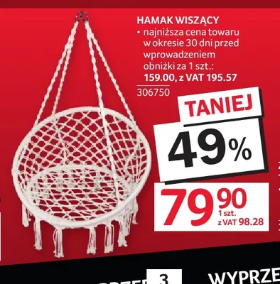 Hamak wiszący promocja w Selgros