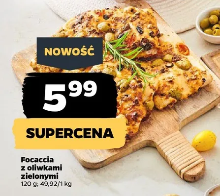 Focaccia z oliwkami promocja w Netto