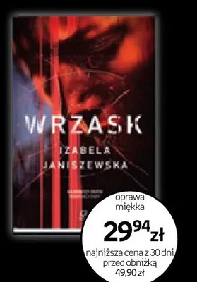 Książka Wrzask Izabela Janiszewska oprawa miękka promocja w Empik