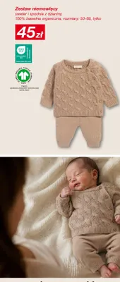 Zestaw niemowlęcy sweter i spodnie z dzianiny promocja w KiK