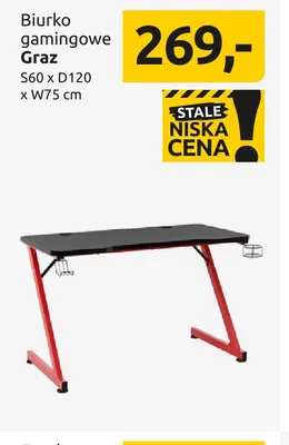 Biurko gamingowe Graz promocja w Black Red White