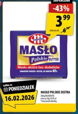 Masło polskie ekstra bez dodatków promocja w Arhelan