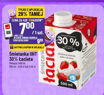 Śmietanka UHT 30% łaciata promocja w POLOmarket