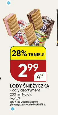 Lody Śnieżyczka Nordis promocja w Chata Polska