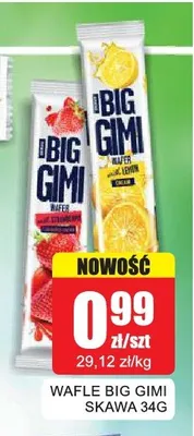 Wafle Big Gimi truskawkowe Skawa promocja w Bingo