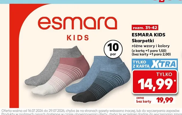 Skarpetki dziecięce Esmara Kids 10-pak promocja w Kaufland