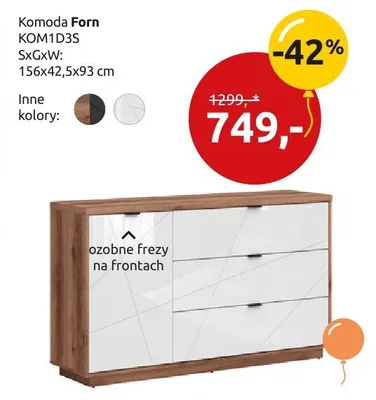 Komoda Forn promocja w Black Red White