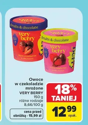 Owoce w czekoladzie mrożone Very Berry promocja w Carrefour