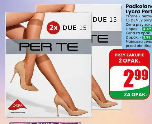Podkolanówki Lycra Perte 15 DEN 2-pak promocja w Dino