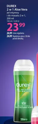 Żel intymny 2 w 1 Aloe Vera DUREX promocja w Hebe