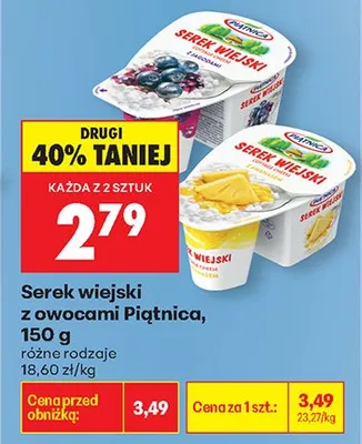 Serek wiejski z owocami, różne rodzaje promocja w Biedronka