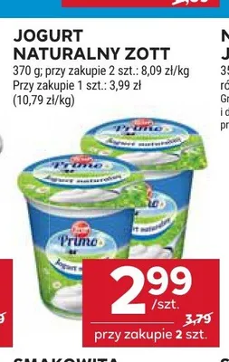 Jogurt naturalny Zott promocja w Stokrotka