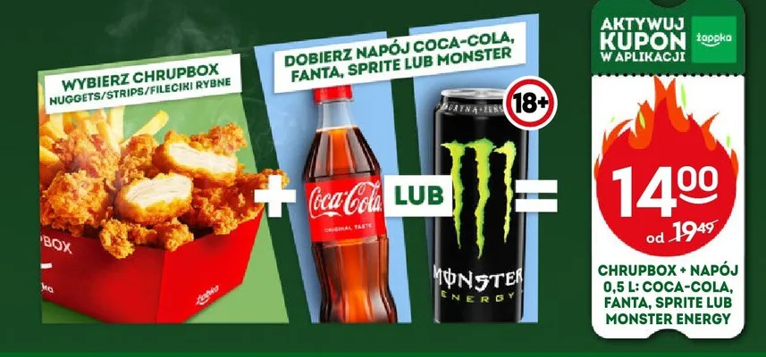 Zestaw chrupbox + napój Sprite 0,5 l promocja w Żabka