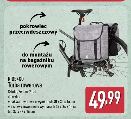 Sakwy rowerowe 2-pak RIDE+GO promocja w Aldi
