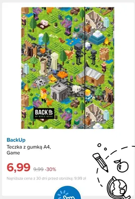 Teczka z gumką A4 Game BackUP promocja w Smyk