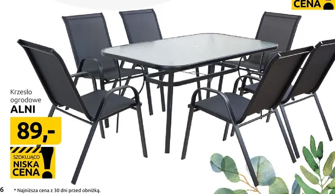 Krzesło ogrodowe Alni promocja w Black Red White