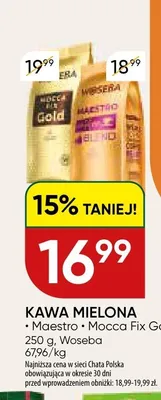 Kawa mielona Woseba Mocca Fix Gold promocja w Chata Polska