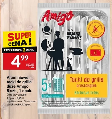 Aluminiowe tacki do grilla duże Amigo promocja w Twój Market