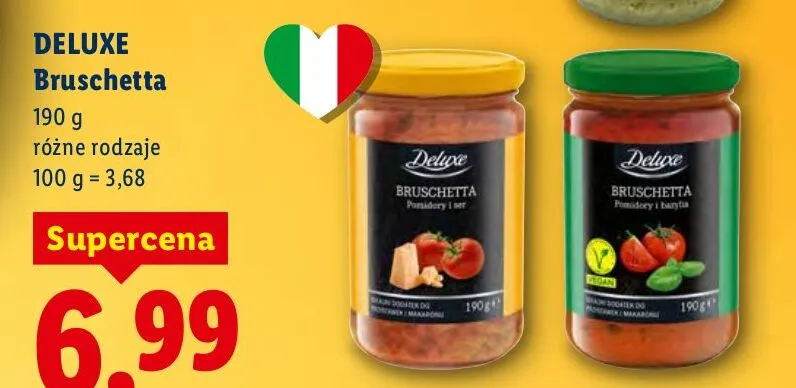 Bruschetta różne rodzaje promocja w Lidl