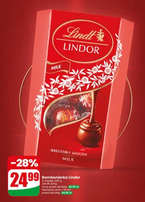 Bombonierka Lindor Lindt milk promocja w Dino