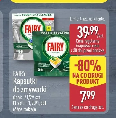 Kapsułki do zmywarki Fairy Platinum promocja w Aldi
