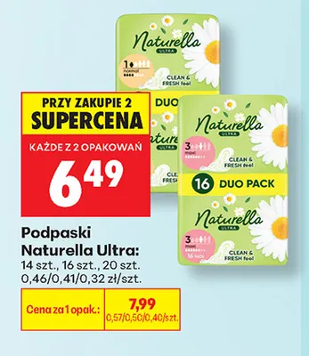 Podpaski Naturella Ultra promocja w Biedronka