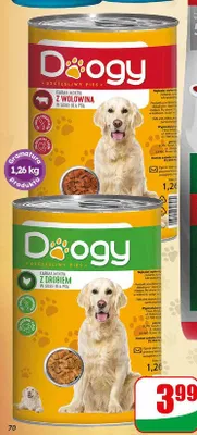 Mokra karma dla psa Doogy z drobiem promocja w Dino
