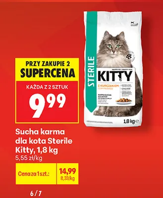 Sucha karma dla kota Sterile Kitty promocja w Biedronka