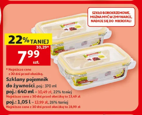 Szklany pojemnik do żywności promocja w Auchan