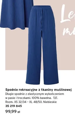Spodnie rekreacyjne z tkaniny muślinowej Tchibo promocja w Tchibo