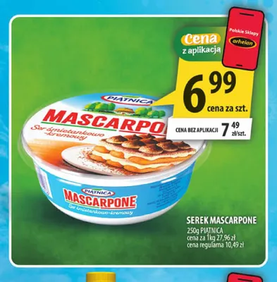 Serek Mascarpone Piątnica promocja w Arhelan