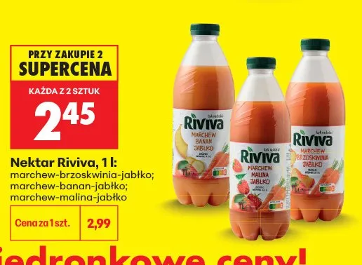 Nektar Riviva Marchew Brzoskwinia Jabłko promocja w Biedronka