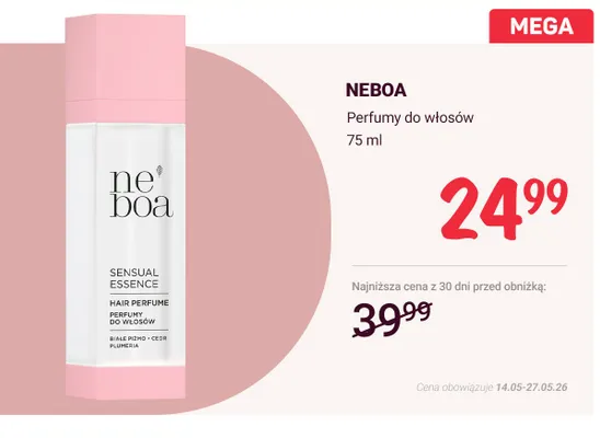 Perfumy do włosów NEBOA Sensual Essence promocja w Rossmann