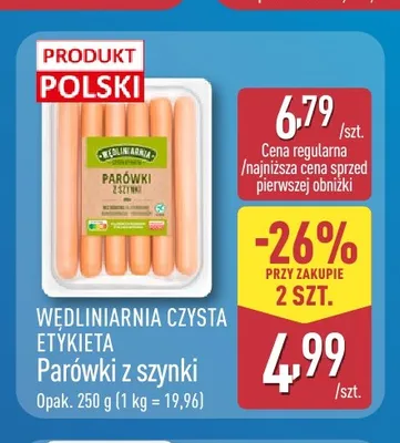 Parówki z szynki Wędliniarnia Czysta Etykieta promocja w Aldi