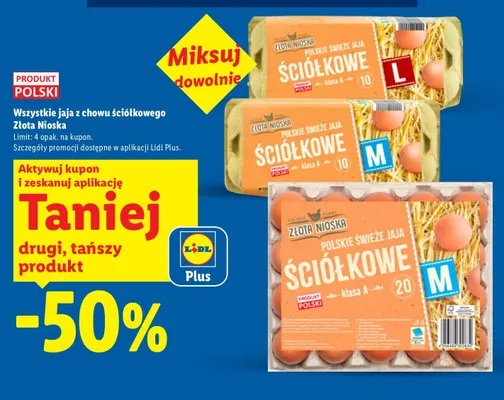 Jaja z chowu ściółkowego Złota Nioska promocja w Lidl