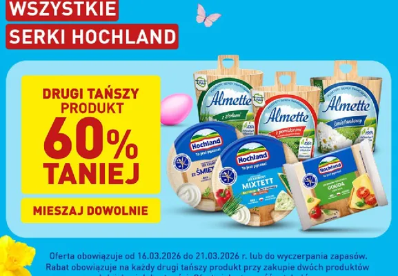 Wszystkie serki Hochland promocja w Aldi