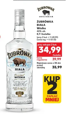 Wódka Żubrówka Biała promocja w Kaufland