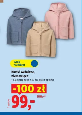 Kurtki wełniane niemowlęce promocja w Lidl