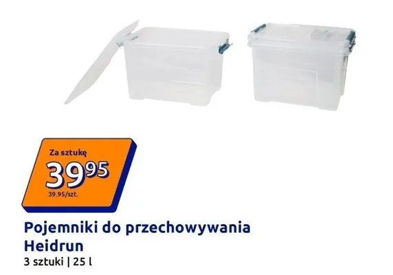 Pojemniki do przechowywania 3 szt. promocja w Action
